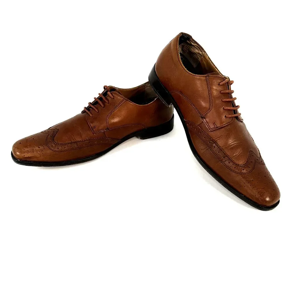 Vionic Mens Dress Shoes Size 10 Harrison Brown Leather Wingtip Oxford Business